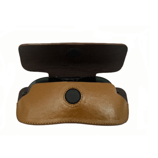 Leather Sunglasses Case - Light Brown Color Perseus Model